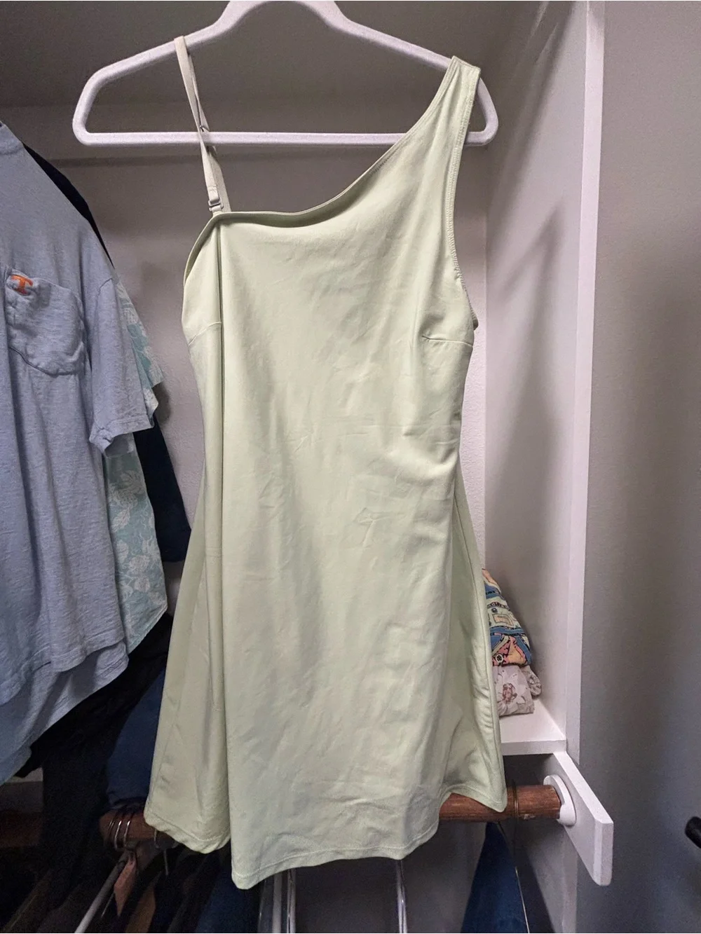 Abercrombie One-Shoulder Light Green Women's Dress
